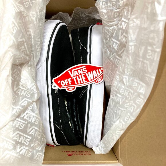 Kids Van's Shoes Authentic Classic Slip On Black Size 13 - Picture 2 of 10